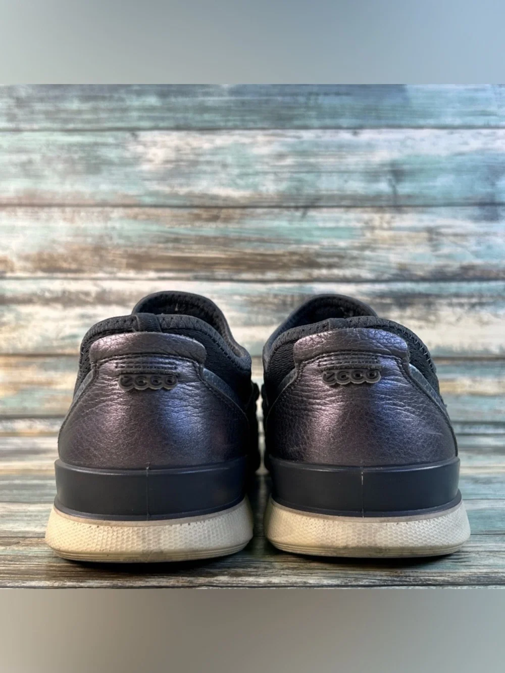 Ecco Lynx Sneaker Womens 9-9.5 Pewter Gray Leather Tennis Athletic Casual Shoe